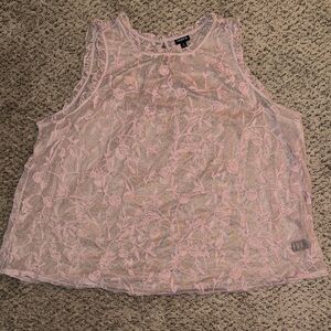 Torrid Blush Pink Floral Lace Sleeveless Top